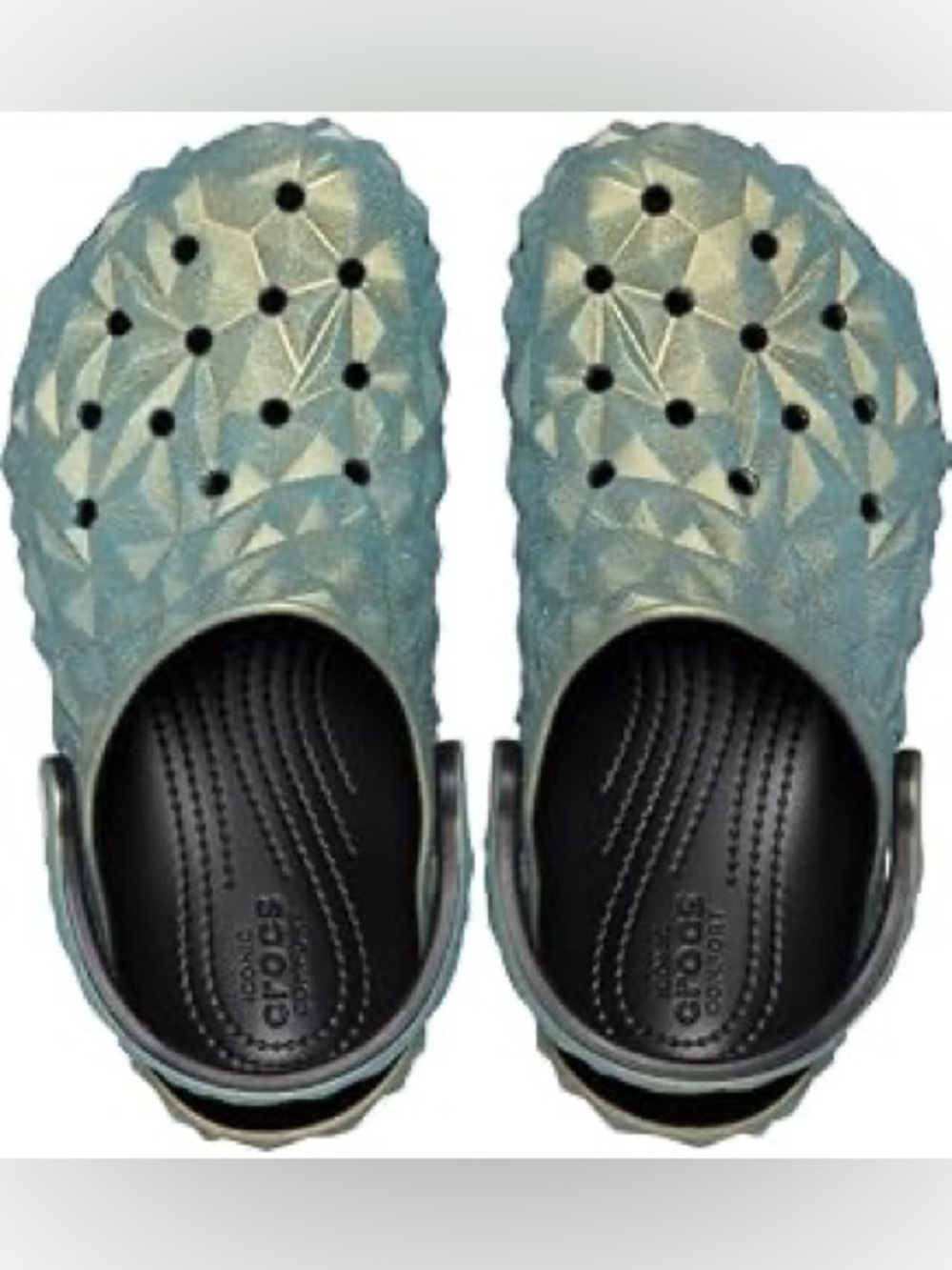 Crocs Unisex Classic Geometric Clog Iridescent Metallic Green Dopamine Blokecore